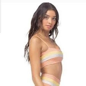 L space rebel stripe bikini top S